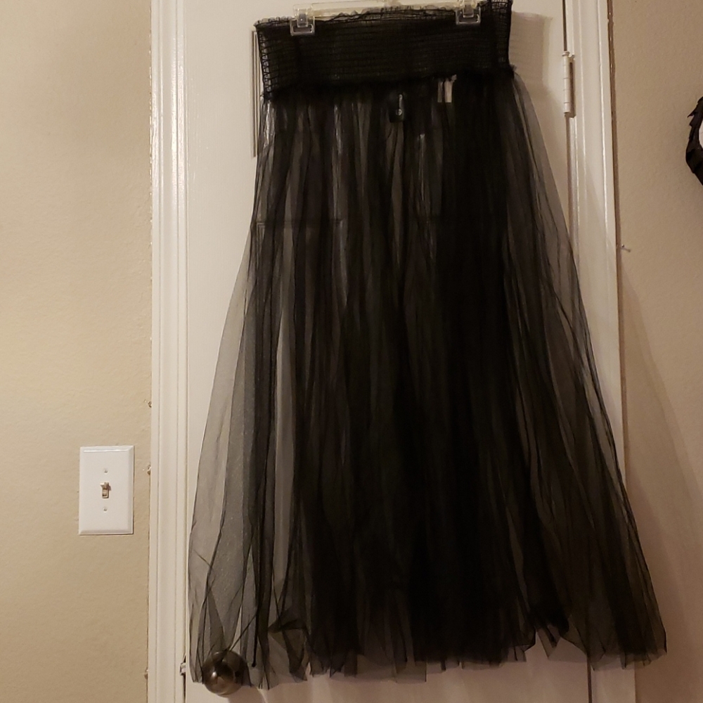 Long Black tulle skirt